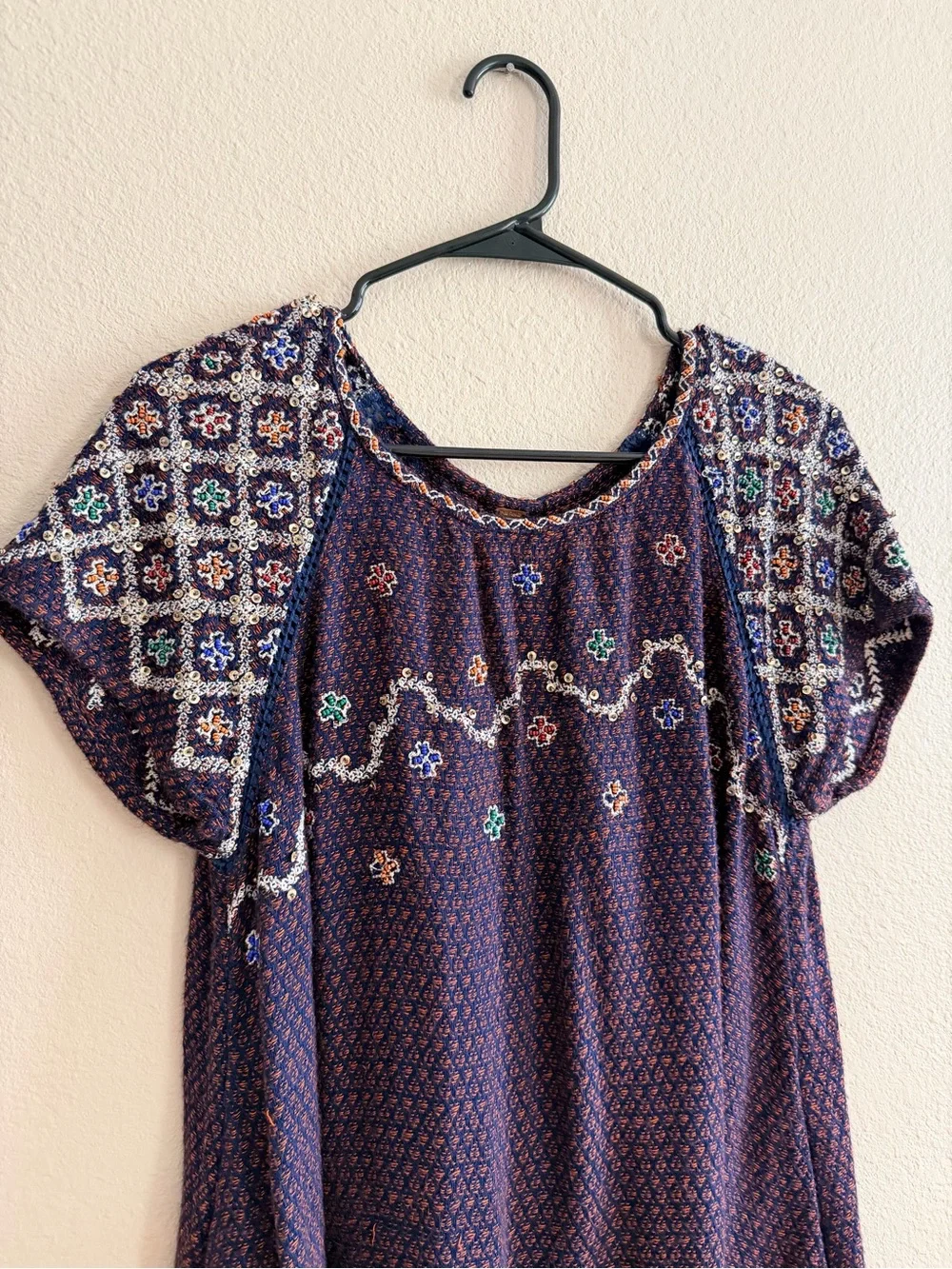 Free People In The Clouds Embroidered Mini Dress
